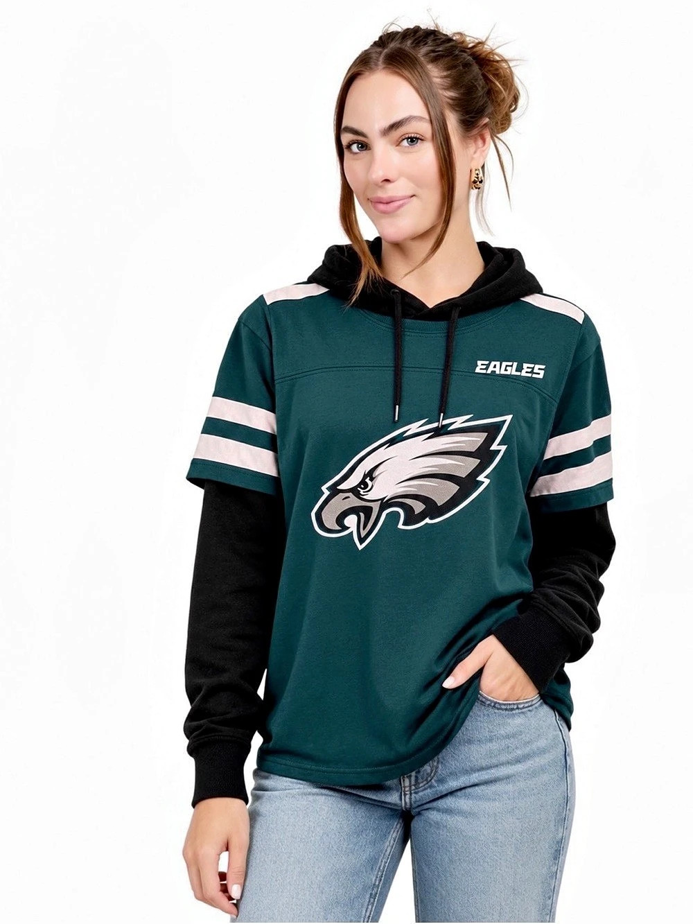 🆕 Philadelphia Eagles Ultra Game NFL Hooded Sweatshirt Jersey